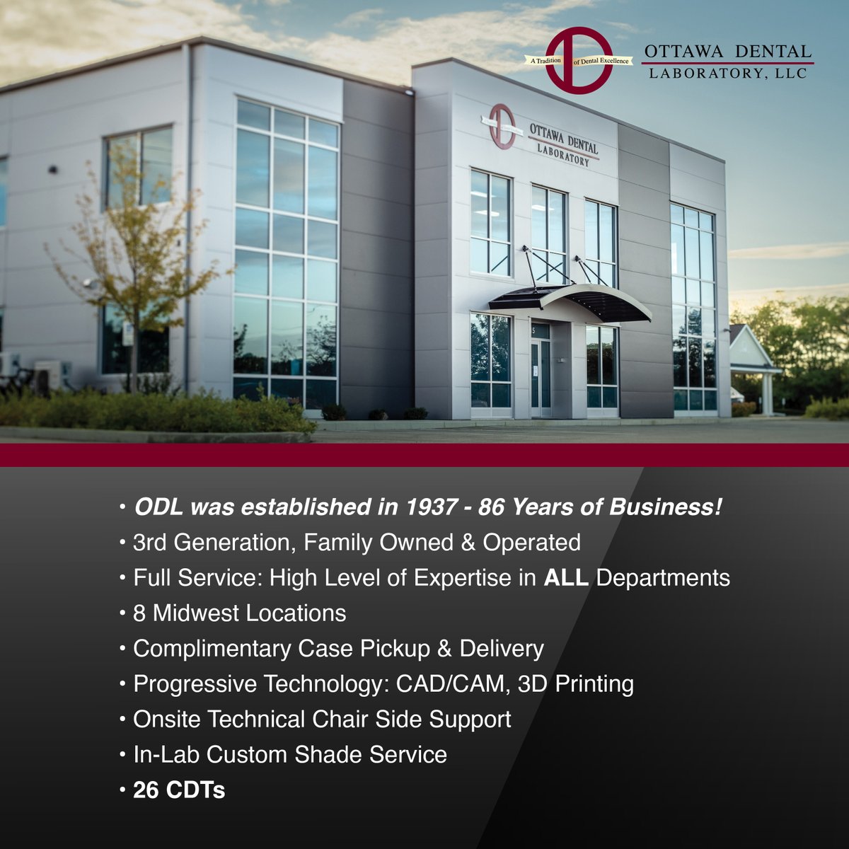 OttawaDentalLab's tweet photo. ODL was founded by Lucien "Tony" Caruso in 1937 on a shoestring budget and a dream of success. With Tony's constant quest for new products and techniques, ODL has grown into one of the Midwest's most formidable leaders in the advancement of dental technology.✨💯 #success https://t.co/7bp05rYwWl