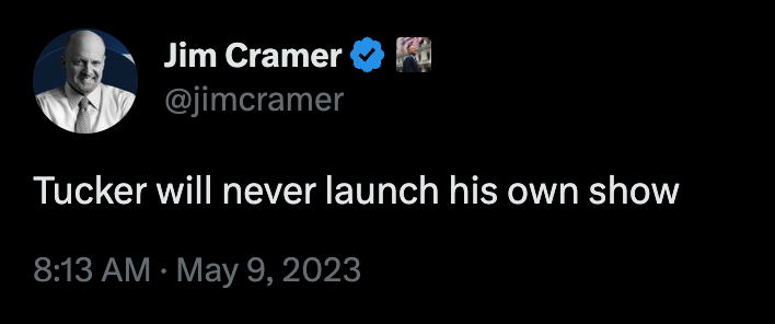 CramerTracker's tweet photo. @TuckerCarlson Wow https://t.co/QKqq4tul8m