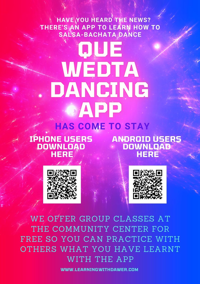 This is a Poster designed for helping us spread the word about our dance classes and what we are doing at the community center here in Santa Barbara. Please, share it with family and friends. Let's make the dance community grow! #dance #danceacademy #salsa #bachata #SantaBarbara