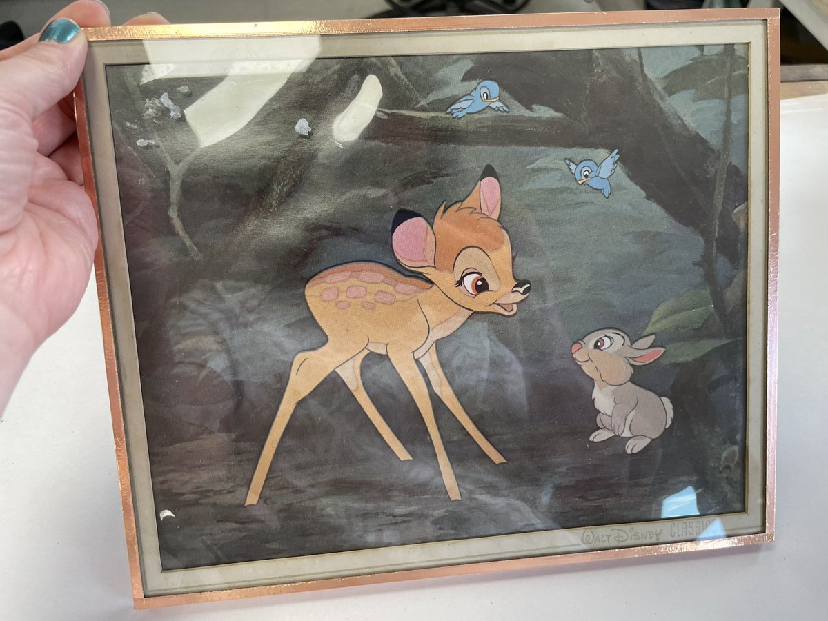 Check out this gem!!! Bought it in an local antique store here for $30, reprint of the original Lithographic cel art. Distributed via Disneyland 1960-1970, the park sold these for a limited time with glass and its original gold frame to preserve the print.