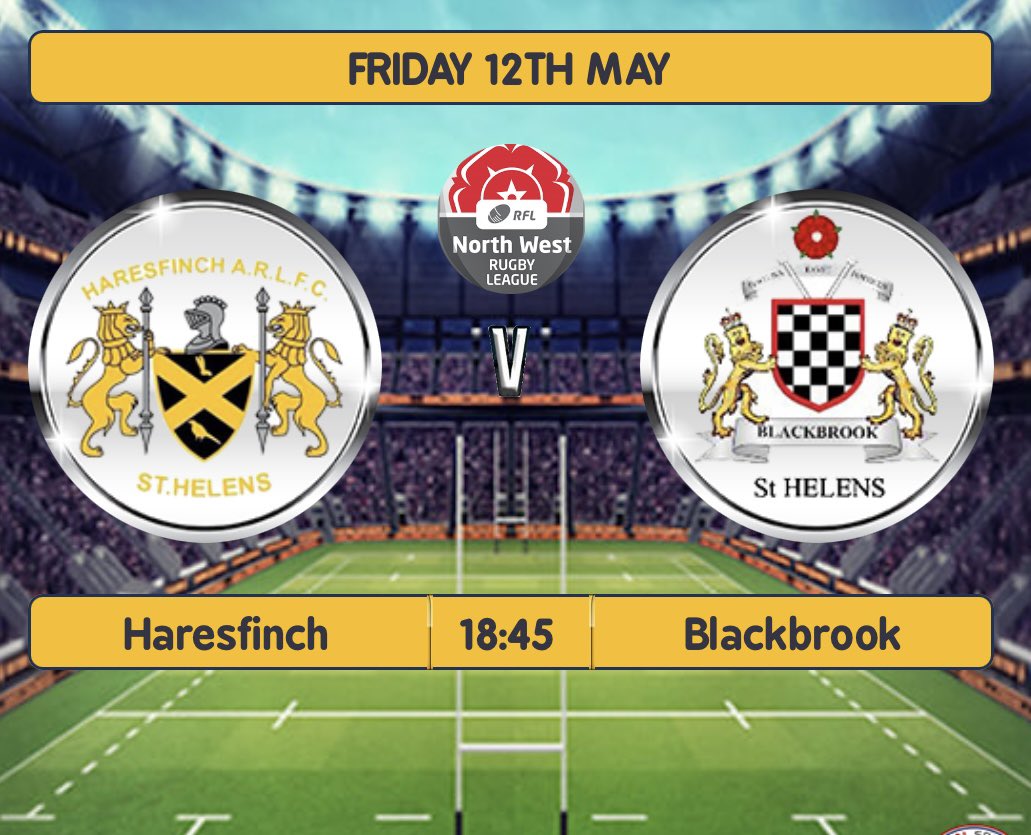 The lads are back in league action this week against Blackbrook ARLFC on Friday night. 

⏰️ 18:45ko
📅 Friday 12th May
🏟 1 Haresfinch Rd, WA11 9NS