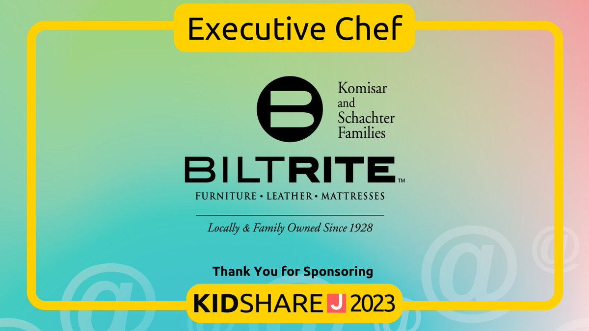 Thank you to BILTRITE Furniture-Leather-Mattresses for supporting what’s @ the Center of Community 💙 Your support of KidShare benefits education, camp, and inclusion programs at the JCC that children and families rely on everyday. #KidShare2023