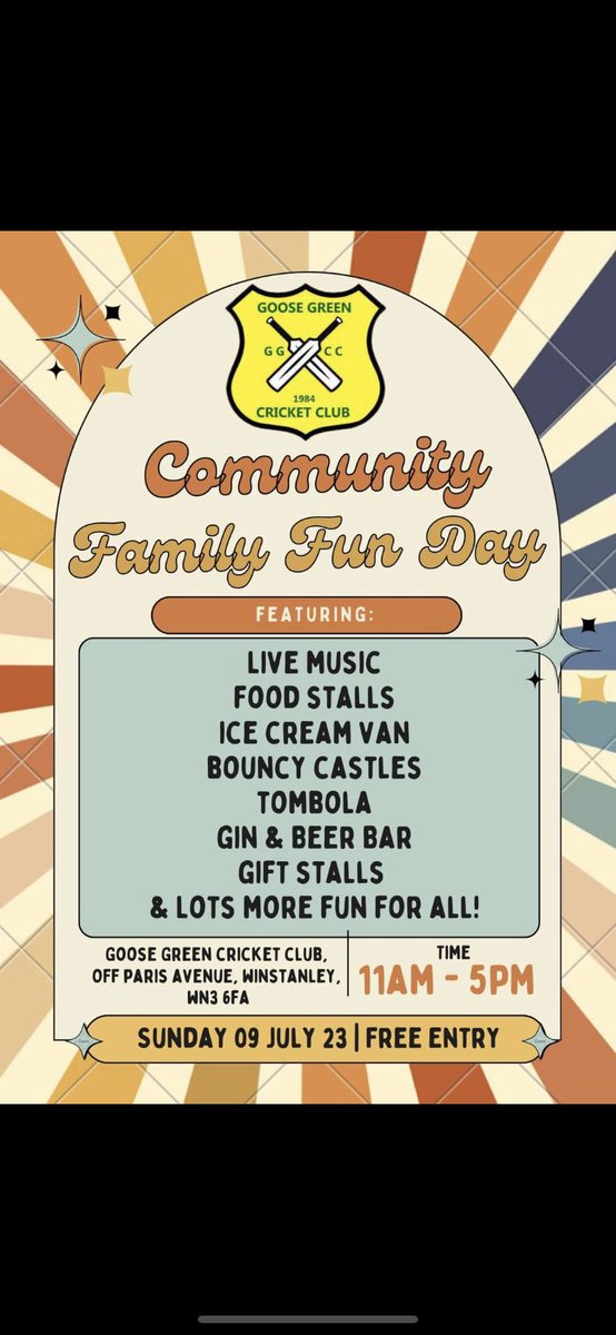 It’s back! After last years debut outing, we can now confirm that our 2nd ever family fun day is taking place!

📅Sunday 9th July
⏱️11am - 5pm
📍Paris Avenue WN3 6FA

See you there 🙌🏼
