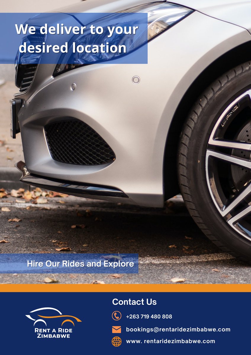 With our easy booking process, you can reserve your ride in just a few clicks. 📲 Don't miss out on this amazing deal and let's hit the road together! #Zimbabwe #Harare #Bulawayo #VictoriaFalls #ZimBho #carrentalservice
Call or Whatsapp us +263 719 480 808
rentaridezimbabwe.com