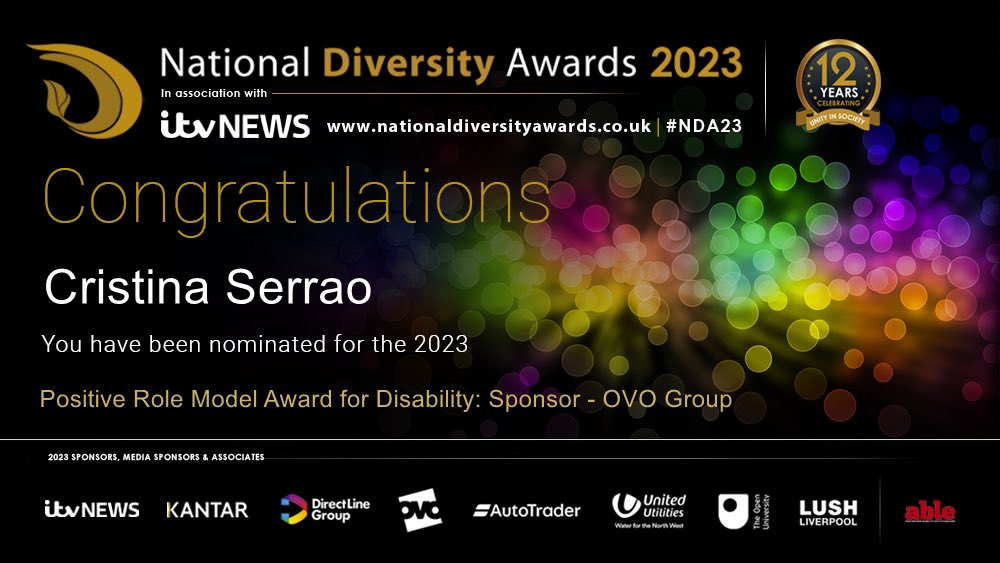 Would love your vote please 🙏🏽❤️ nationaldiversityawards.co.uk//awards-2023/n…

#LivedExperience 💯 #Coproduction #DisabledNotDead #DisabledTwitter #RealTalk #LadyLXA 😉 @itvnews