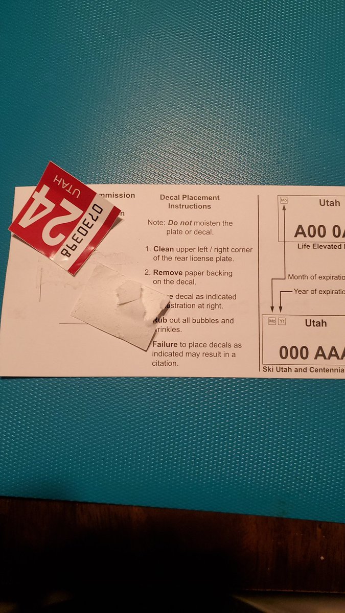 fmpdmb's tweet photo. @UtahStateTax these stickers are trash! This is the 2nd one that this has happened with. #lowbid https://t.co/wIqGHYtRQV