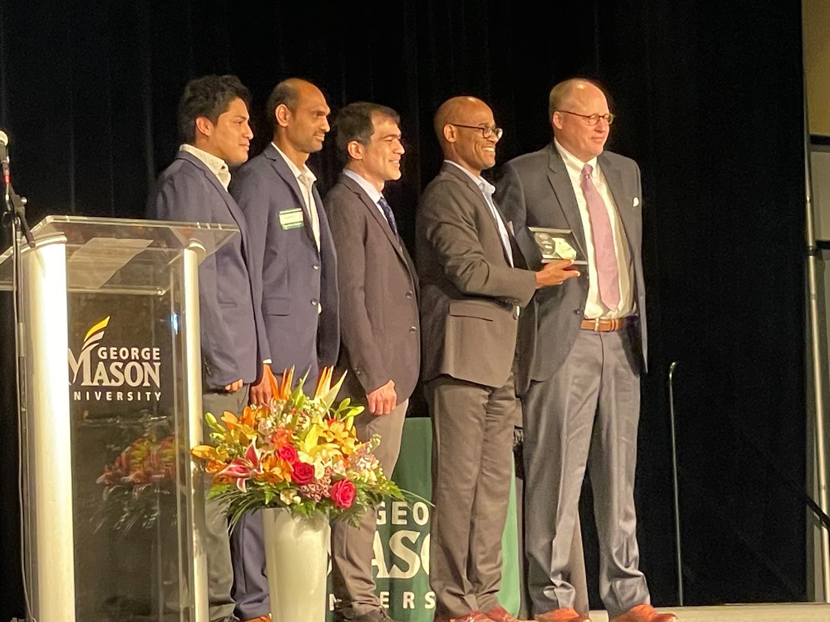GMU_Chemistry's tweet photo. The @GeorgeMasonU Innovation Awards honored many #faculty members. But we’re stoked about Prof. Couch, Prof. Hussam, and Prof. Paige being honored for their work. #chemistry #inventions #innovation #MasonNation https://t.co/lfRuTvI79J