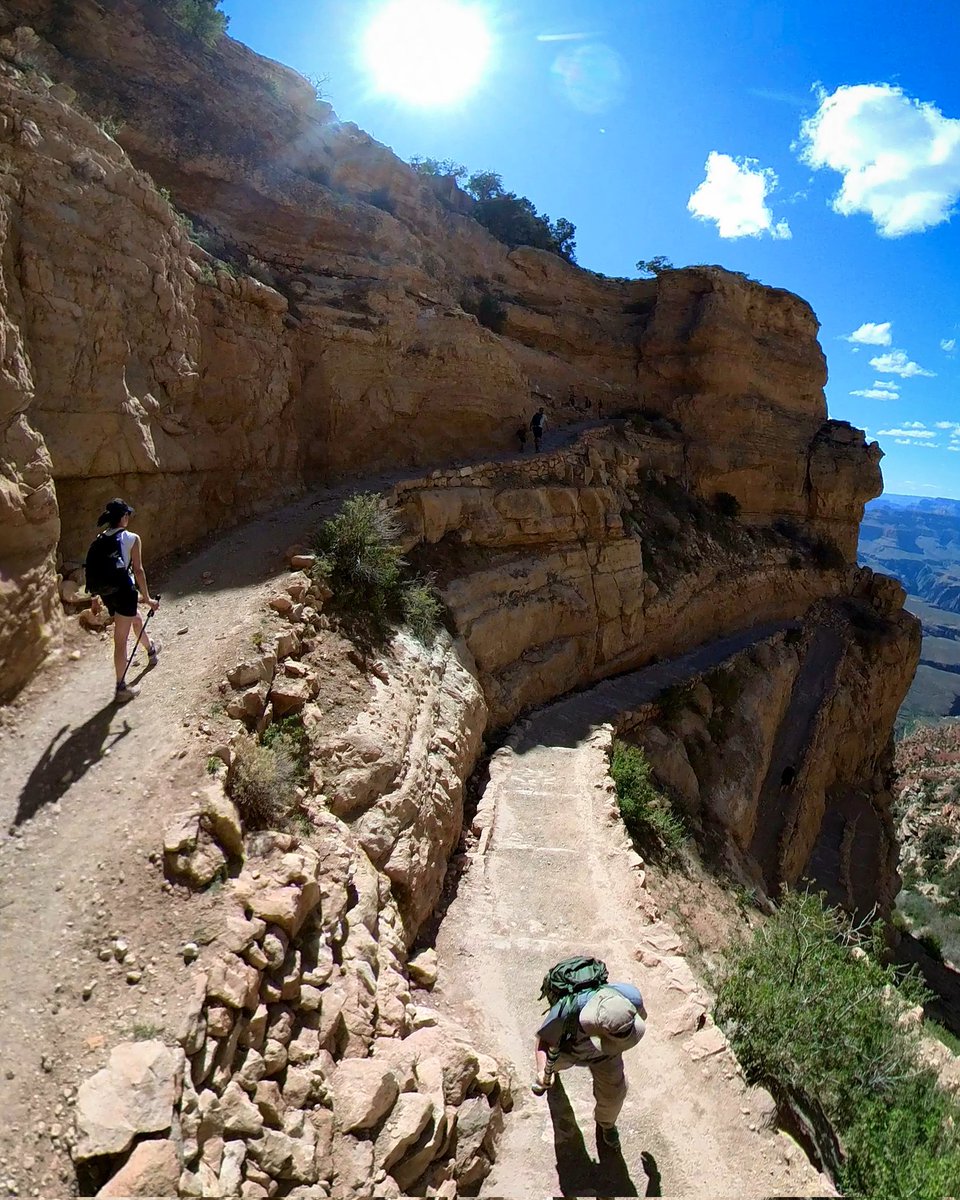 Action shot of us #hiking up the wall of the #GrandCanyon a couple days ago.  She literally left me in the dust. Can't wait to put the video together. #Insta360