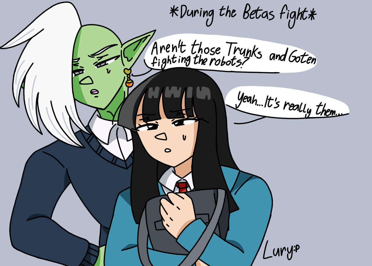 lury0506's tweet photo. Random things I've drawn part 2
Looks like there's a new student in Blue Hal
A very silly au idea but I actually kinda like it
#DragonBallSuper #Zamasu #Mai #Zamai #Trunks https://t.co/RX0EDiTiwJ