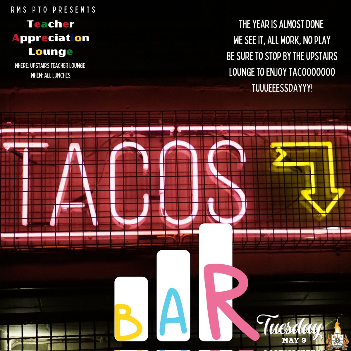 CaptivatingCan's tweet image. Day 2 of Teacher Appreciation Week! Thanks to @RobersonSpring PTO for sponsoring and serving  lunch to our staff!❤️
#remarkableDNA #TacoTuesday