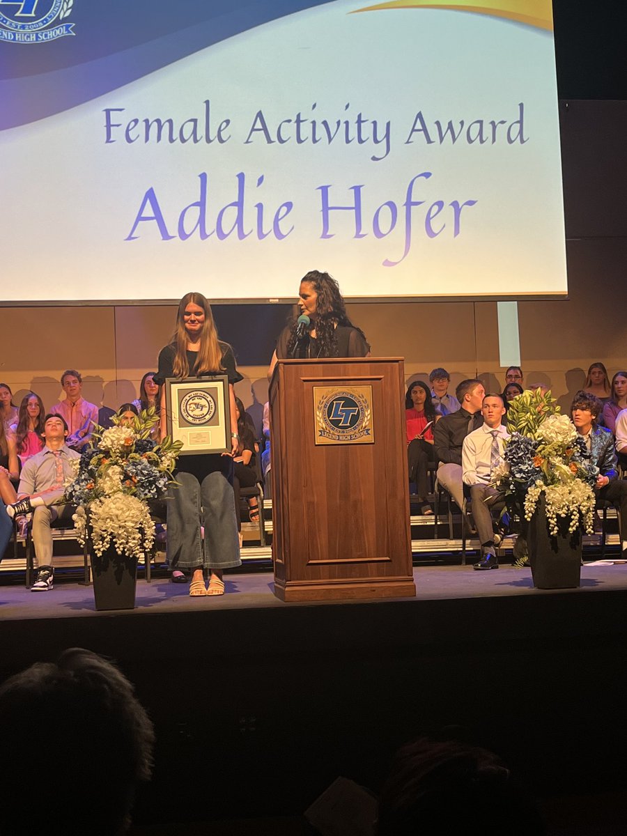 Addie Hofer, female Activity Underclassman of the year!!!!