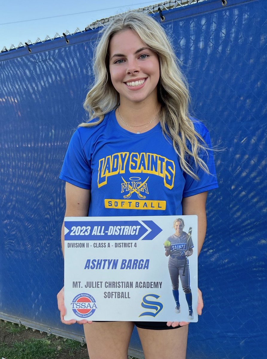 HS Softball: Congratulations to Ashtyn Barga for being named to the All District team for District 4A.