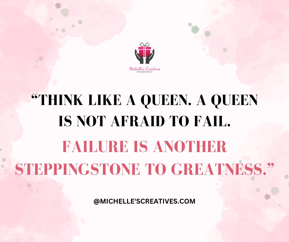 hellomichelles1's tweet photo. “Think like a queen. A queen is not afraid to fail. Failure is another steppingstone to greatness.”
- Oprah Winfrey
#michellescreatives #creatives #fashion #beauty #blessed #forher #present #gifts #collection #TGIF #fridayfeeling #skincare #selflove #ecofriendly #crueltyfree https://t.co/m0CxvYwuTt