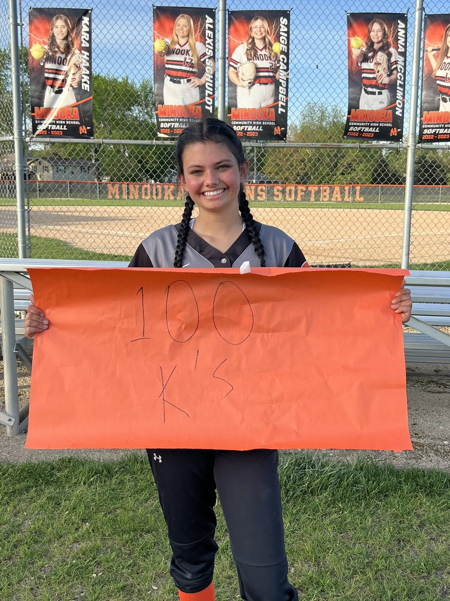 maya_patel88's tweet photo. Absolutely HYPED to say that my team sealed the tough W against Minooka. Our bats were on fire today! I’m really proud of my teammates for all of the work they put in. I also got my 100th strikeout of the season. Below is #99 and #100. @Bengalsoftball2 @CoachSydney1 @il_hawks https://t.co/FevWvU7jT4