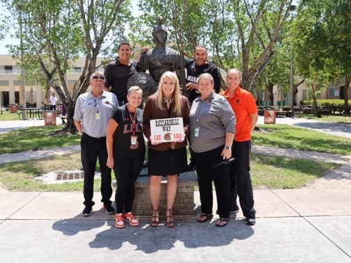 Thank you to Ms. Bledsoe and the <a href="/WeAreLely/">Lely High School</a> team who honored me today by labeling a hallway in the school "Ricciardelli Way". To say that I was humbled and shocked is an understatement. #WeAreLely #WeAreCCPS #CCPSFamily <a href="/collierschools/">Collier County Public Schools</a>