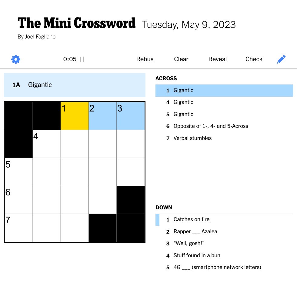 The New York Times on Twitter "How quickly can you solve today's Mini