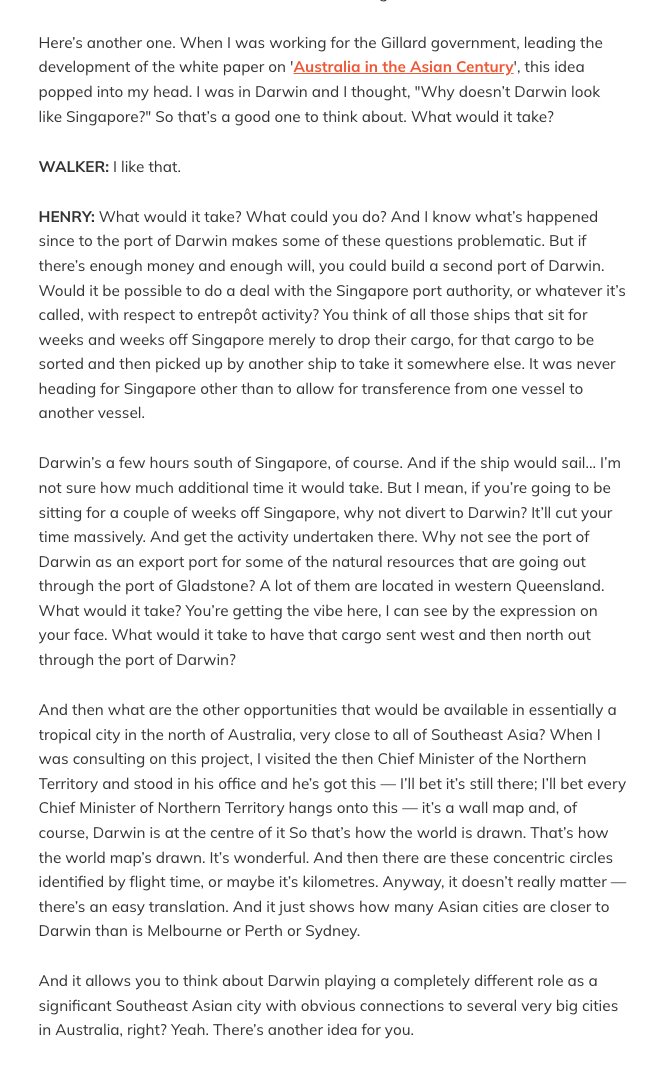 JosephNWalker's tweet photo. 3. Darwin as the new Singapore

(Full transcript here: https://t.co/vcC44UCbg0) https://t.co/CEr7TGeCin
