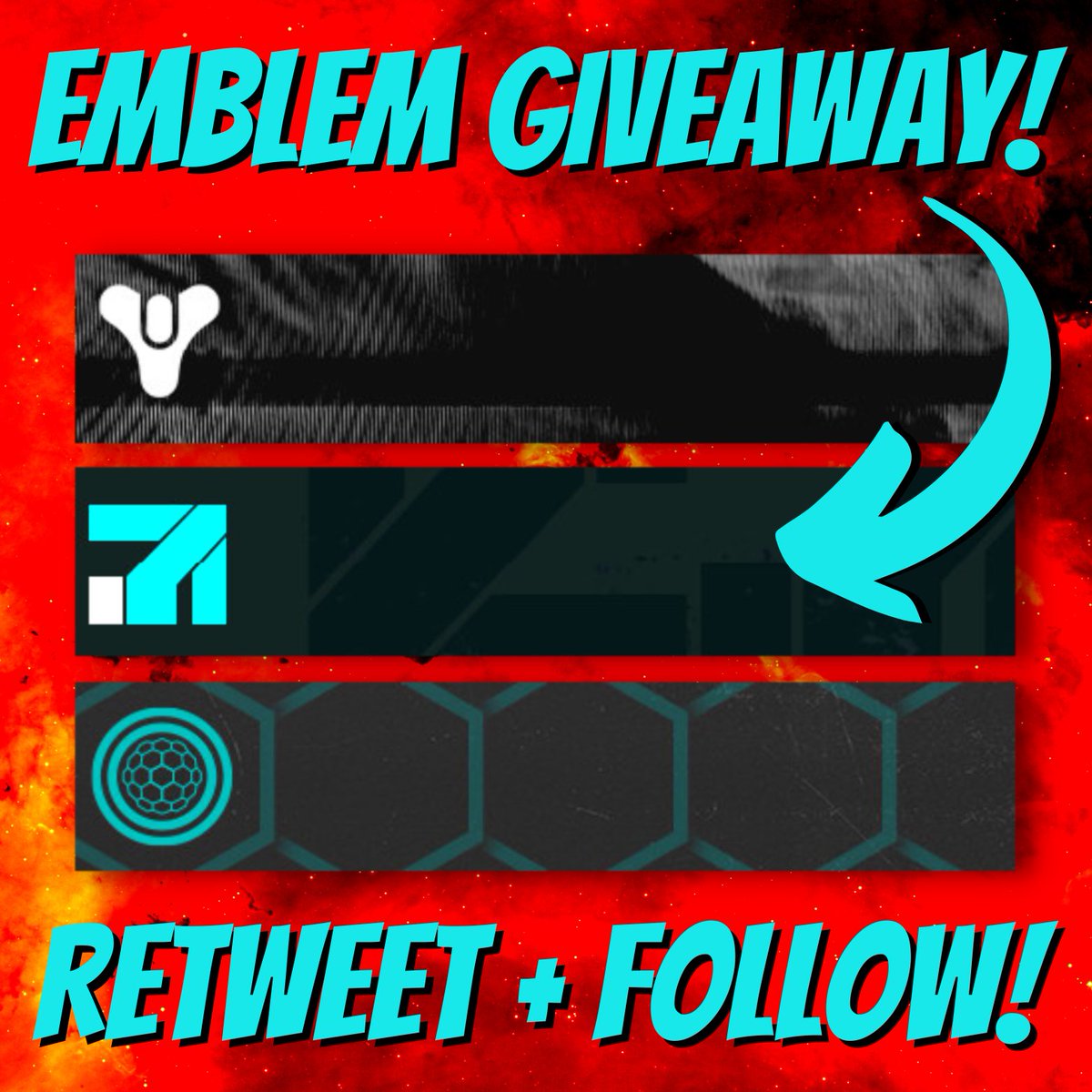 LUCKYY10P's tweet photo. EMBLEM GIVEAWAY!!
RETWEET + FOLLOW TO ENTER! WHICH EMBLEM ARE YOU PICKING?? #Destiny2 #Bungie https://t.co/FmbKUrSqGX