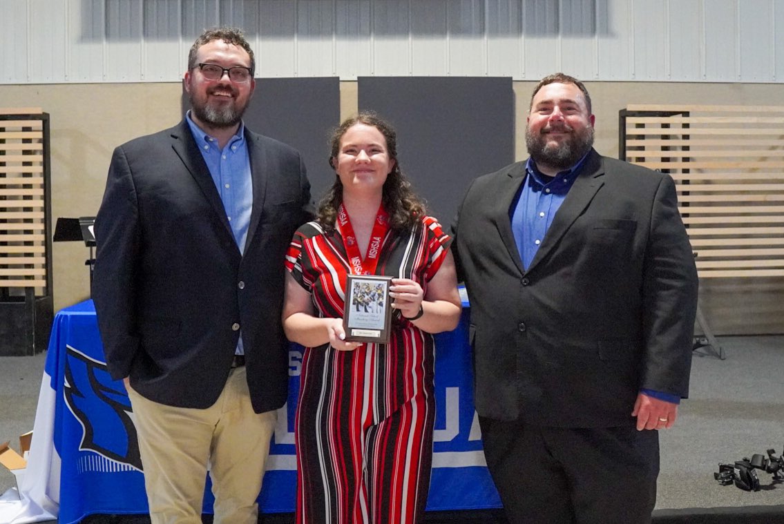 marshfieldbands's tweet photo. Beautiful night celebrating an incredible group of young adults! Congratulations to our senior award winners: Cayley Dooly - John Philip Sousa Award, Zane Wood - Louis Armstrong Award, and Abbi Loftis - National Marching Award! @MHSBluejays @MarshfieldActi1 https://t.co/lXpgRPFNK5