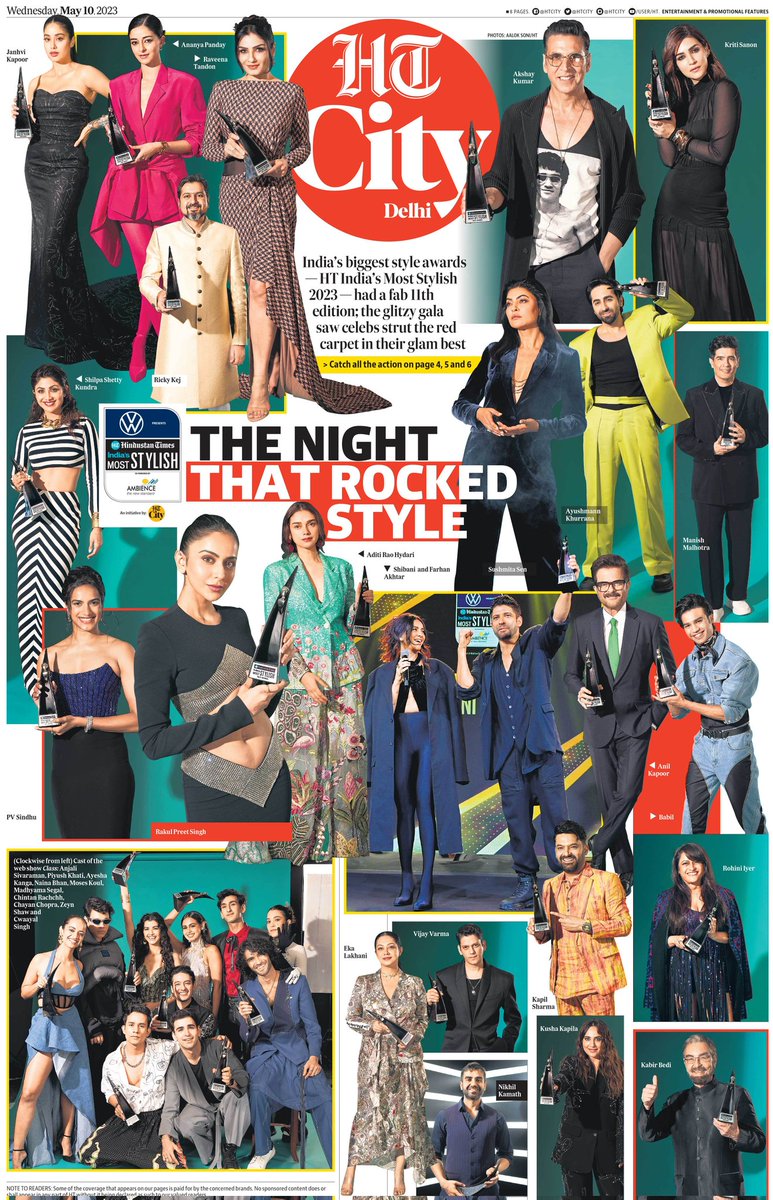 htcity's tweet image. Read all the top news from the world of entertainment and lifestyle in today&apos;s HT City

Read today&apos;s epaper: read.ht/Elzv

#HTMS2023 #HTMostStylish #IMS2023 #HTStyleAwards #HTMostStylishAwards #HindustanTimes #Awards2023 #Fashion #celebrity #Bollywood #ManishMalhotra