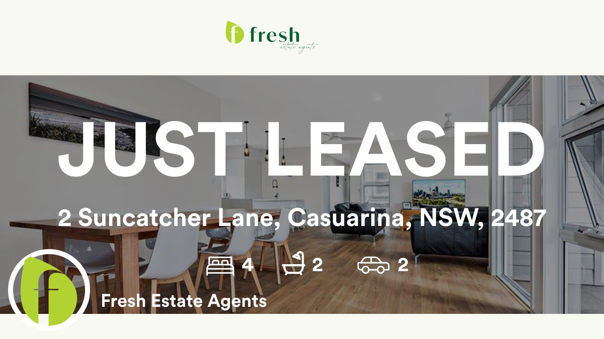 🛌 4 🛀 2 🚘 2
📍 2 Suncatcher Lane, Casuarina, NSW, 2487

Our latest leased rental on RateMyAgent

rma.reviews/mgIpvlzT4yJB

...
#ratemyagent #realestate #Fresh_Estate_Agents