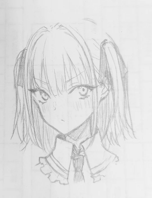 目の下の縁まで描こうとすると顔が上目遣いになりがち問題