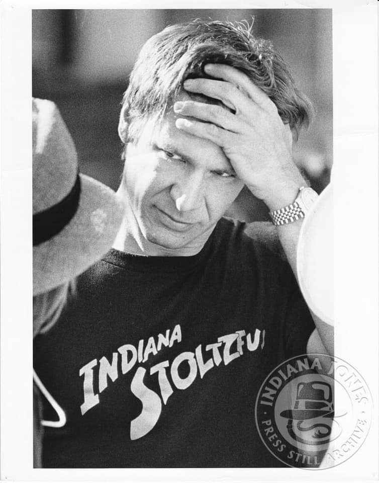 TomSpinaDesigns's tweet photo. Harrison Ford wearing an "Indiana Stoltzfus" crew gag shirt during production of #Witness (1985). #Stoltzfus is a common surname in the Amish community like "Jones" is in the general population. Photo: Indiana Jones Press Still Archive

#IndianaJones #HarrisonFord https://t.co/EgDFMsjb4M