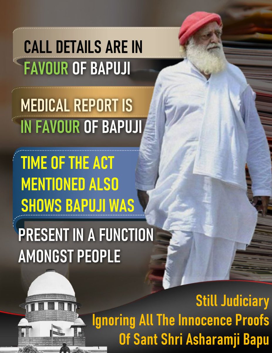 Gurukulsurat's tweet photo. #तथ्य_झकझोर_गए
In the case of Sant Shri Asharamji Bapu, #Bapuji was busy in the matchmaking program at the time of the so-called incident, the girl did not go to the cottage, so how did the incident happen?
Chhupaye Na Ja Sake 
Picture Abhi Baki Hai https://t.co/TPnry6b7Ju