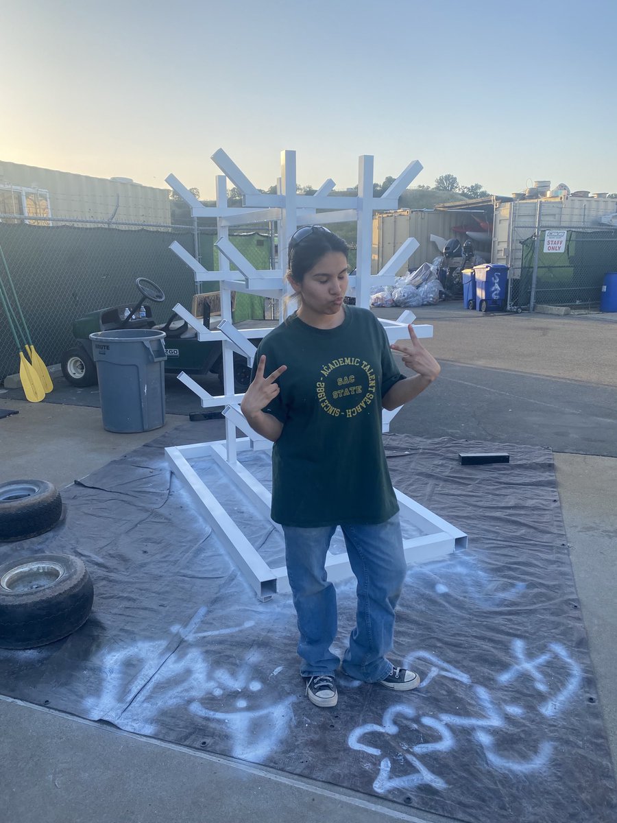 Our student, Josie, with her #eaglescoutproject!! Modeled it with Onshape and worked with a fabricator to bring it to life! #omgrobots #weareCO