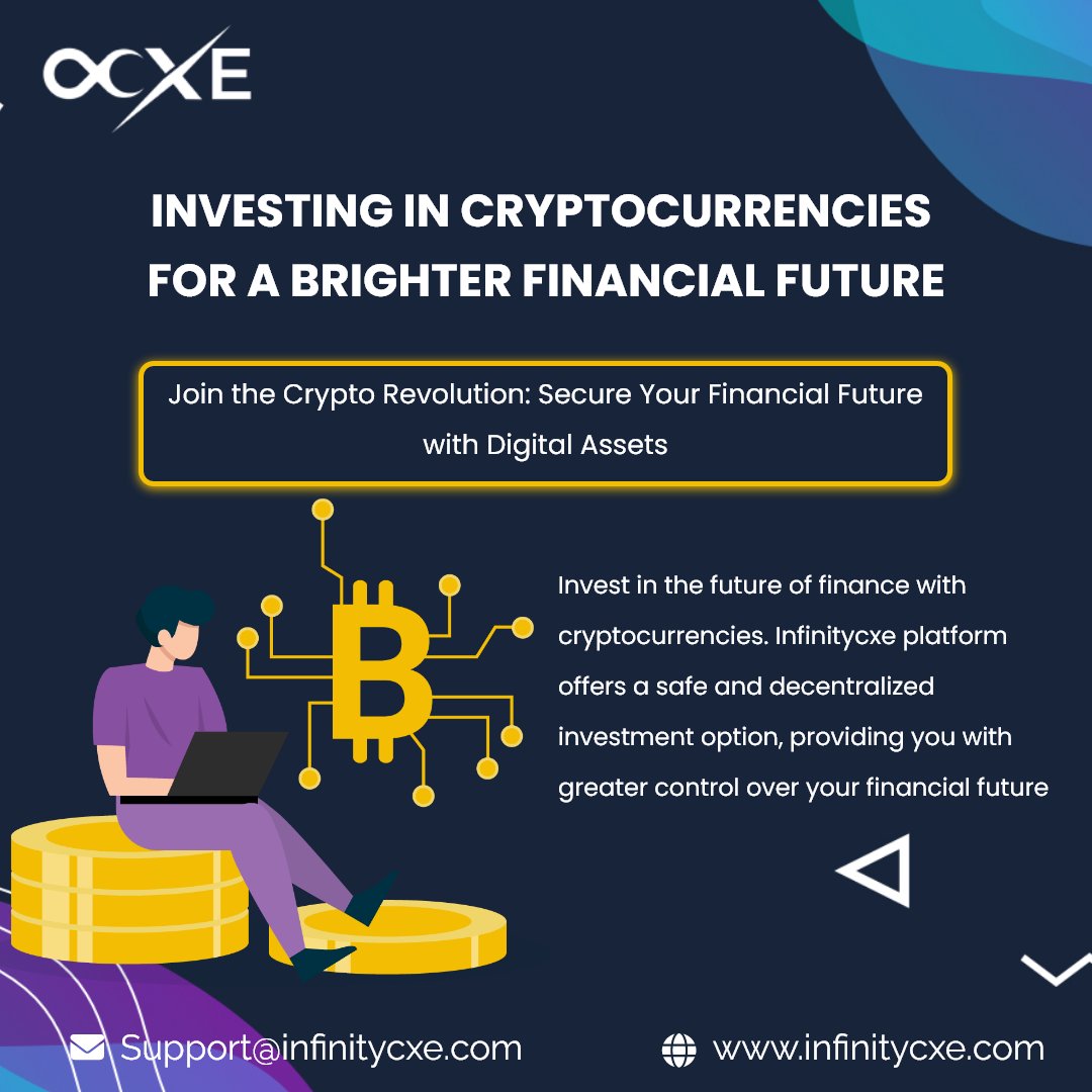 infinitycxe's tweet photo. Invest in #cryptocurrencies with Infinitycxe for a brighter financial future! But remember to approach with caution and have a clear investment plan. Do your own research and consult with a financial advisor before investing. Let's make those #cryptogains! #investing #infinitycxe https://t.co/myx3GHNY6x