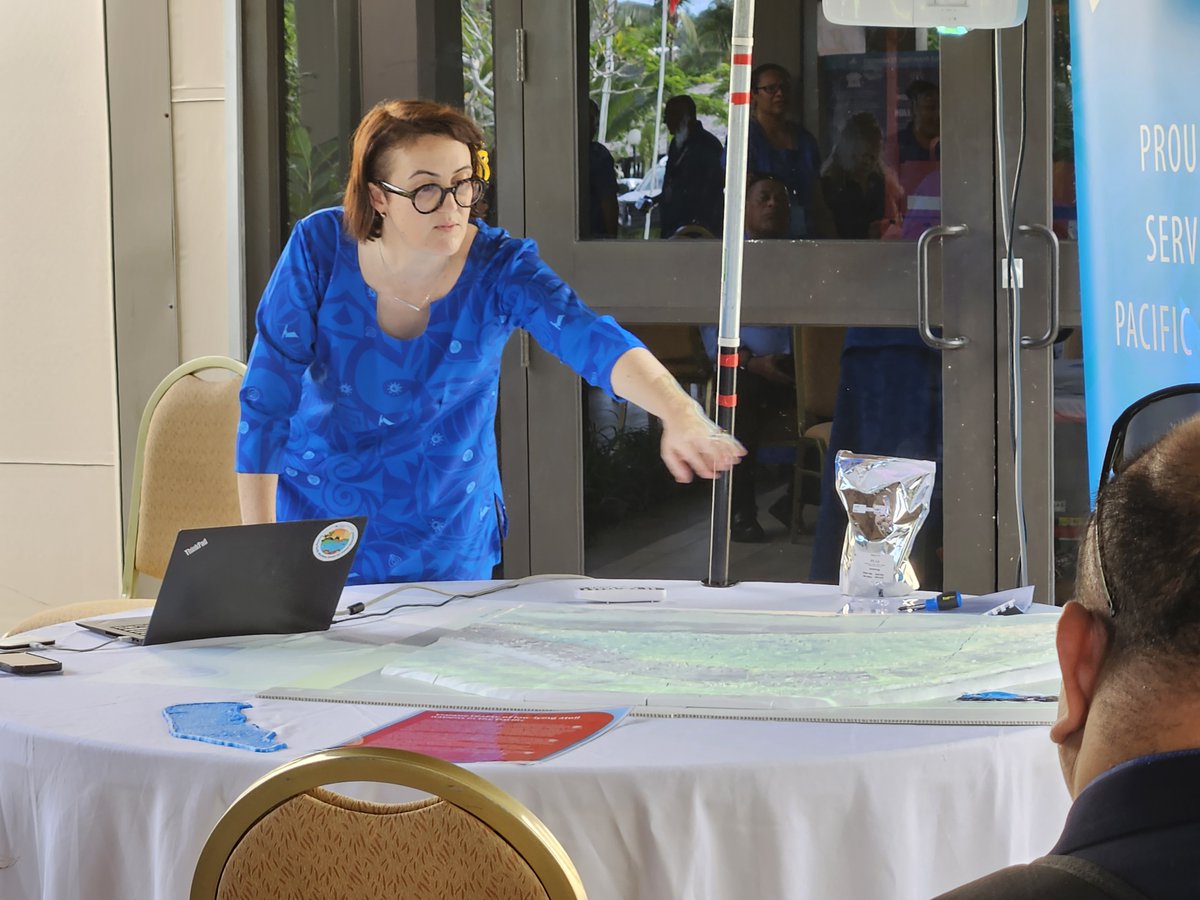 spc_live's tweet photo. #ResilientPacific | SPC presented a 3D atoll model of Majuro to Ministers to guide risk informed planning at the interactive session this morning. Energy and Maritime Transport Ministers are meeting in Port Vila, Vanuatu for the #5thPRETMM https://t.co/nEdiewceZ1