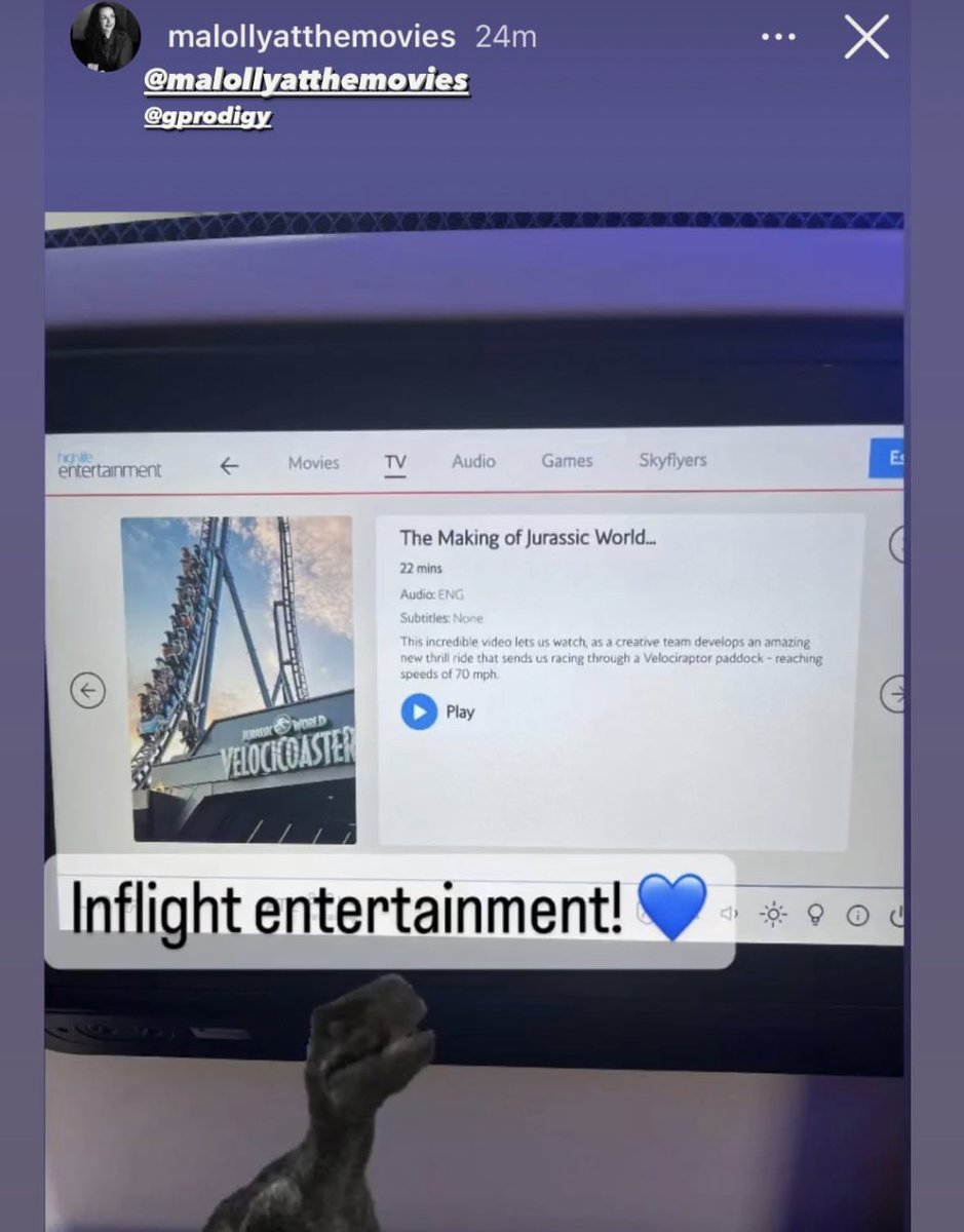 Nice! The making of Jurassic World VelociCoaster is on your inflight ✈️