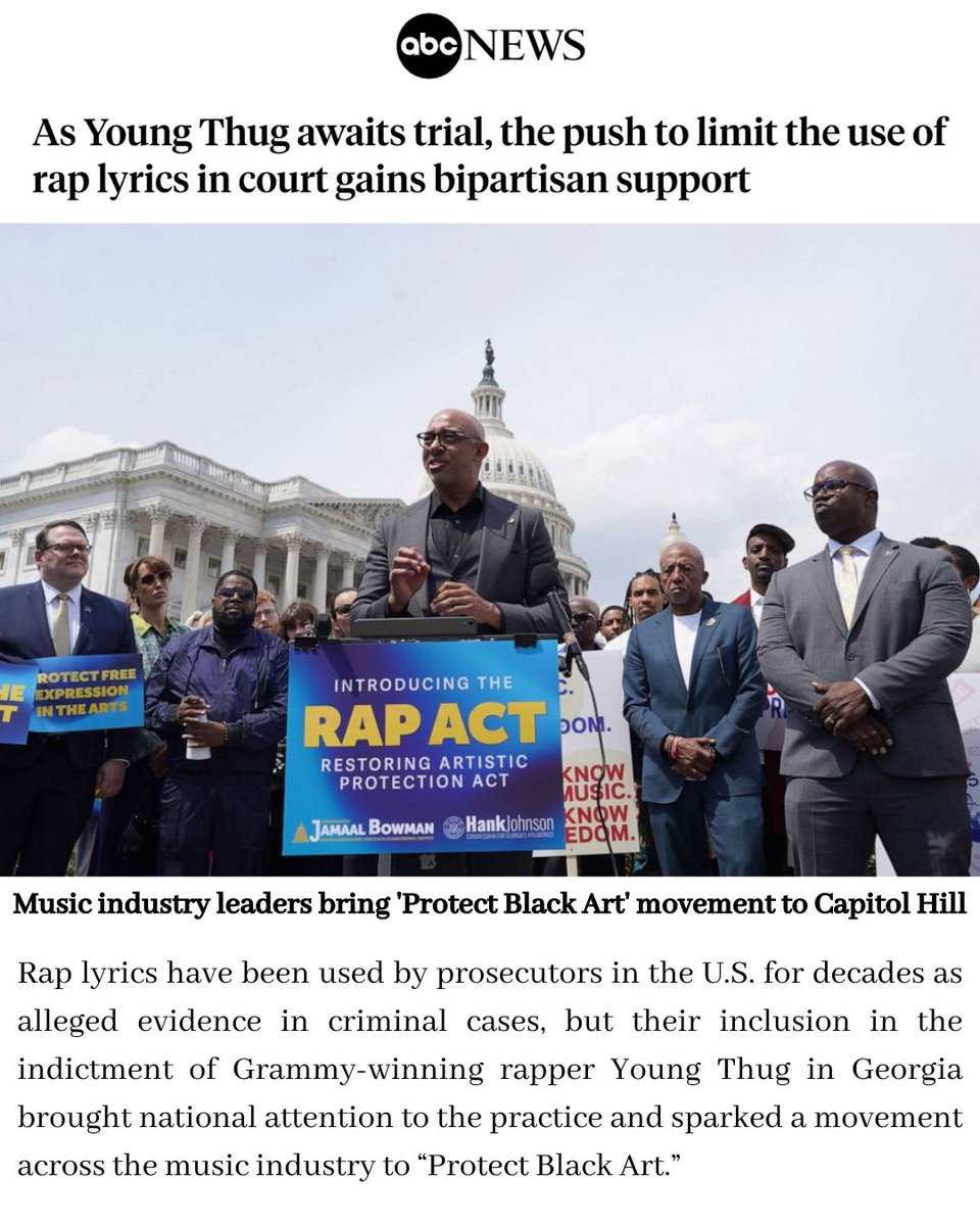 KevinLiles1's tweet photo. We won't stop until creative expression and free speech are protected for everyone. Read the @ABC article to learn more about our efforts and join us in the #ProtectBlackArt movement! #RAPact
🔗 Read more: https://t.co/c8zdD7NOK2 https://t.co/kNnAqKwYjB