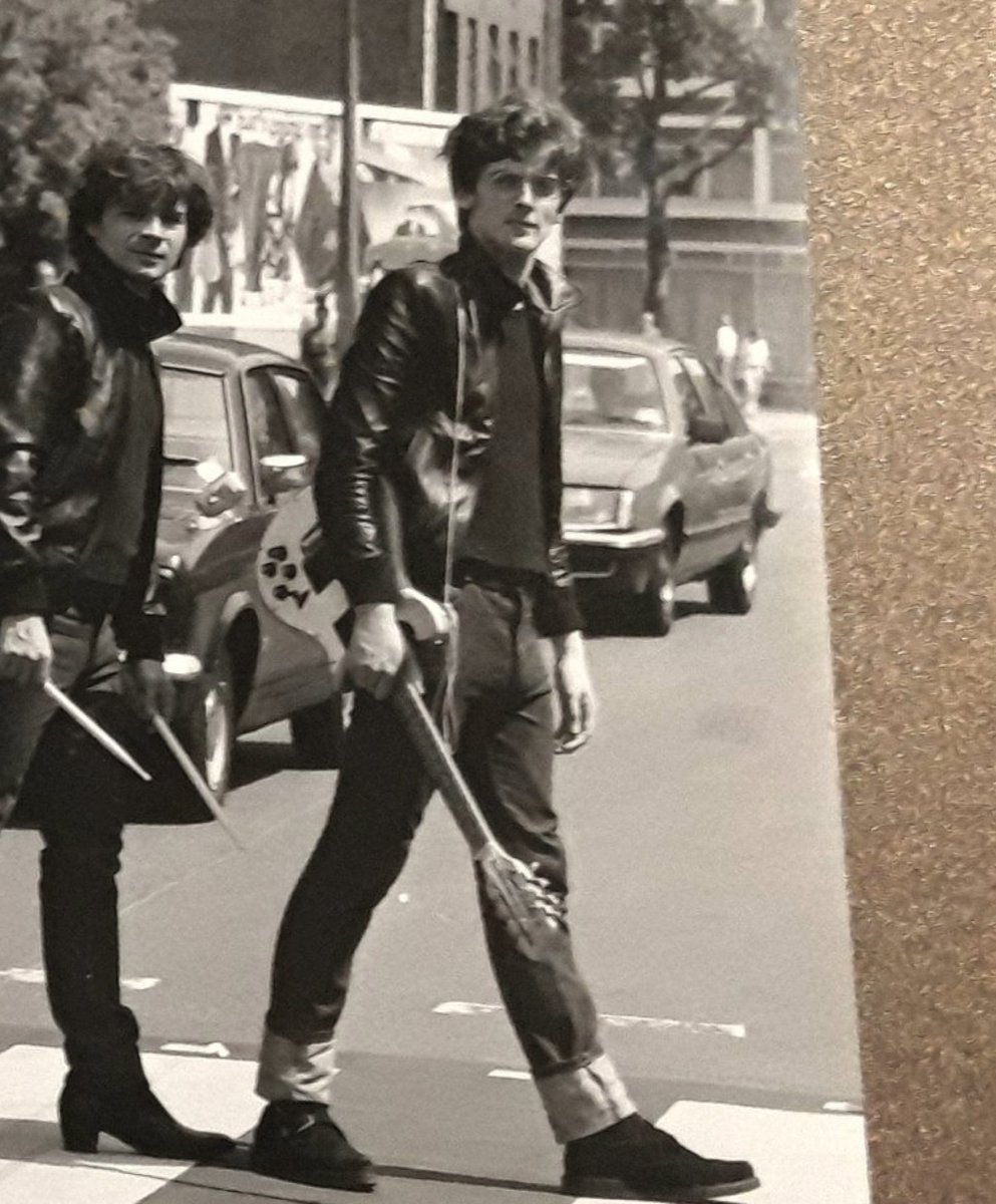 DrUnfuckable's tweet photo. the only beatle i care about (peter capaldi as the first guy in abbey road photoshoots) https://t.co/S4el7aUH81