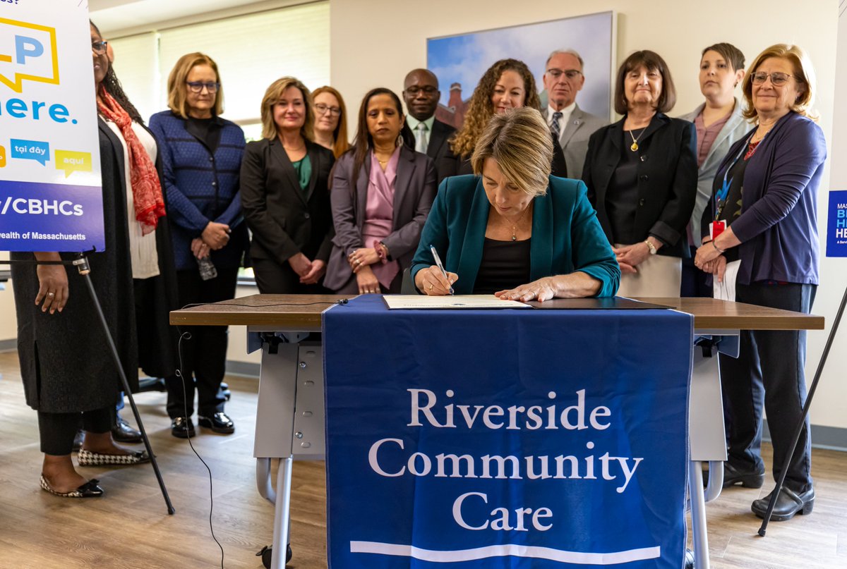 Today, we declared May Mental Health Awareness Month surrounded by hardworking providers, staff, and partners at <a href="/RiversideCCare/">Riverside Community Care</a>, one of the 25 Community Behavioral Health Centers across Massachusetts.

Mental health care is health care. We’re treating it as such.