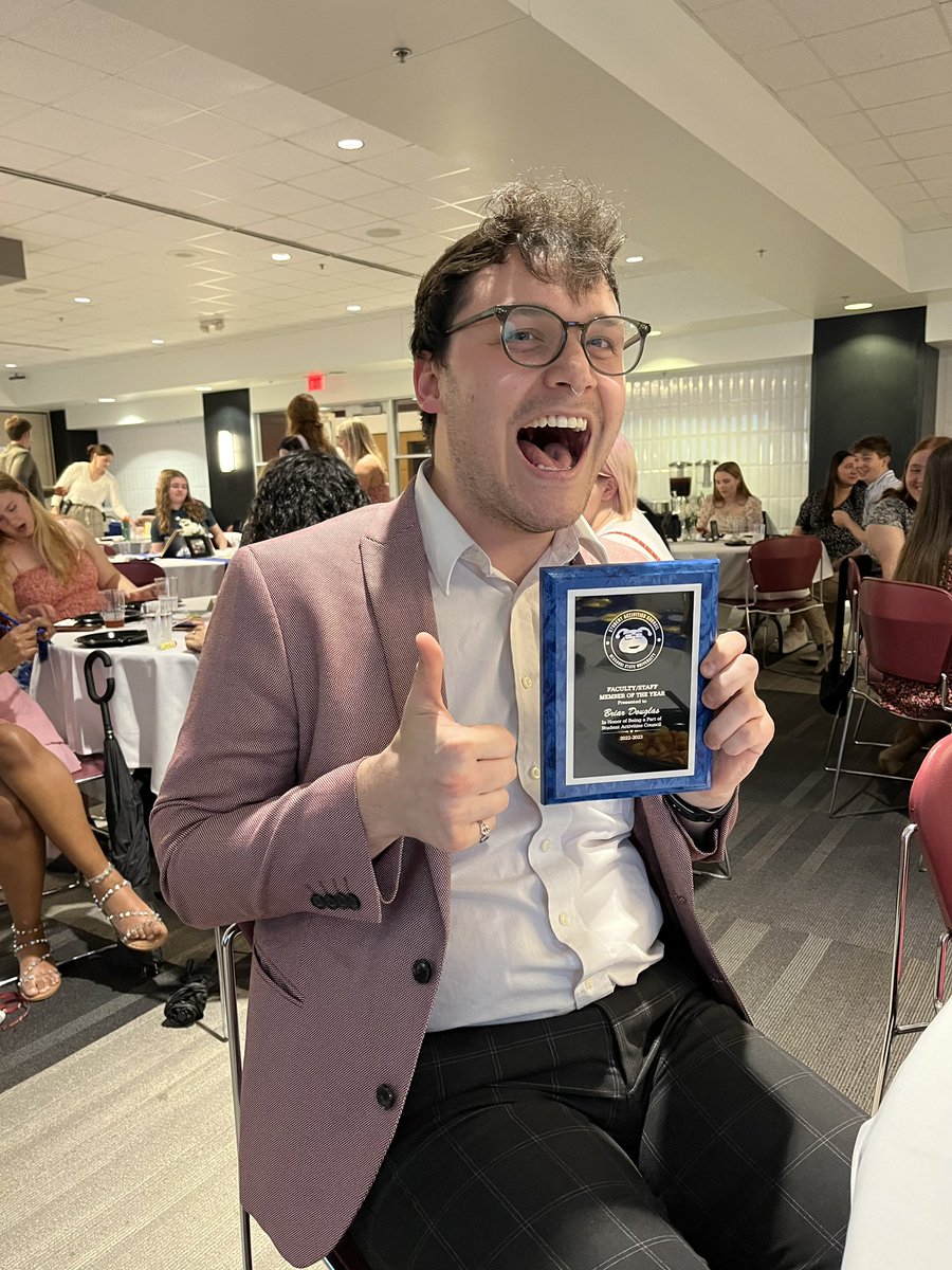 Our very own Coordinator for Co-Curricular Involvement, Briar Douglas was honored at the SAC Banquet for his support of the organization. Well deserved Briar!