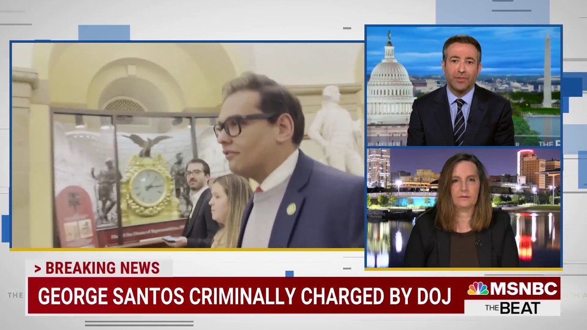 TheBeatWithAri's tweet photo. BREAKING: Rep. George Santos criminally charged by DOJ. @JoyceWhiteVance joins. https://t.co/UlLaCzUiO6