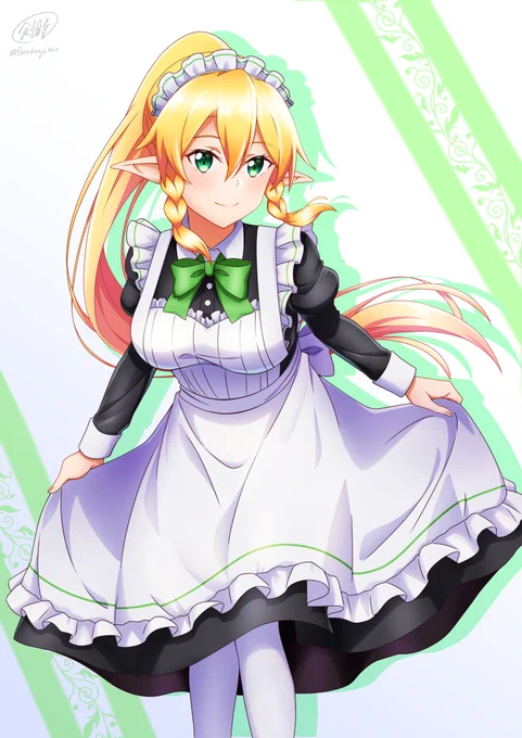 メイドの日らしいからメイドリーファちゃん描いてみた!(*'ω`*) #メイドの日 #SAO