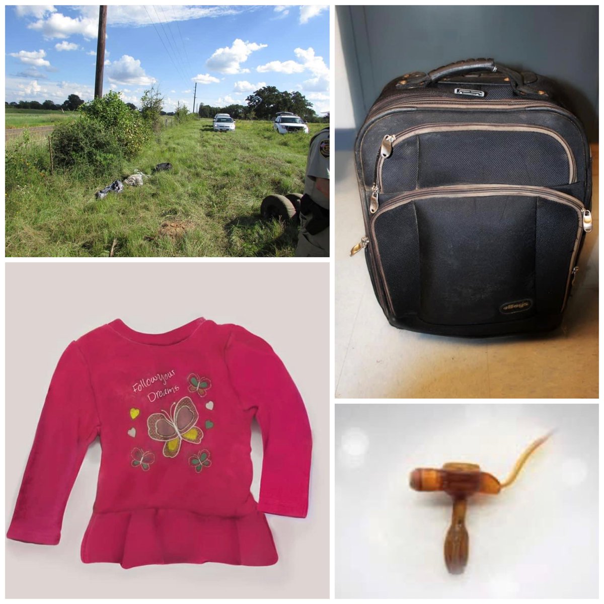 Lauraonthecase's tweet photo. #UNIDENTIFIED IN #TEXAS -
On September 17, 2016, this precious little girl was found dead inside a suitcase along I-45 in #Madisonville #Texas - Her remains were found in a white plastic garbage bag stuffed in a black suitcase, along with a diaper and a pink dress that said "Follow Your Dreams." 🕊️

———“Madisonville Jane Doe”———

WE NEED YOUR HELP IDENTIFYING THIS CHILD! PLEASE SHARE THIS POST! 🤍

If you have ANY information on who this child is, PLEASE call the National Center for Missing and Exploited Children at (1-800-843-5678) - @MissingKids 

I’ve included ‘Madisonville Jane Doe’s’ photo (facial reconstruction), pictures associated w/the crime, a description of Jane Doe, as well as, a link to a short video about her case and an article. 

Additional information/video on this case can be found via The National Center for Missing & Exploited Kids linked here ⬇️ : 
[ https://t.co/bre2tnQaAR ]

(Additional article via ABC) Link: 
[ https://t.co/cIr8XnhBhW ] 

#Missing #MissingChildren #MissingKid
#ProtectOurChildren #Share
#UnidentifiedPerson #Texas #Arizona #California #NewMexico #Nevada #NCMEC