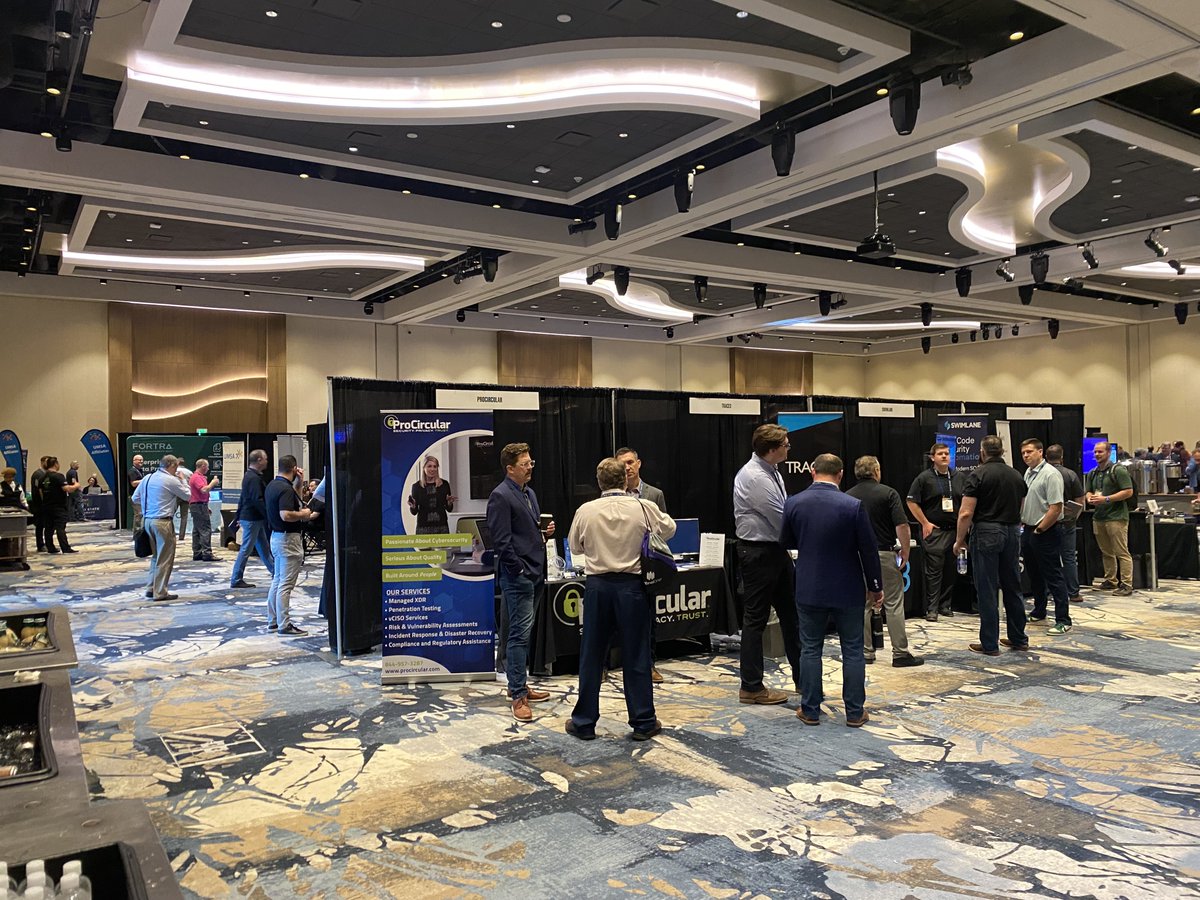 Secure360's tweet photo. It's been a great first day at the #Secure360 conference, and now we're off to Happy Hour in the Minnetonka Ballroom from 5 - 7 PM. We'll see you there.

(Love the outfits, @FRSecure!) #Sec360 https://t.co/YzU2dMMsi4