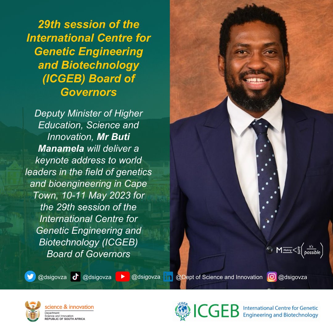 dstigovza's tweet image. About 40 member states and representatives of @WHO , @UN Industrial Development Organization, @FAO and @TWASnews will participate in the 2-day event at Protea Hotel Cape Town Waterfront Breakwater Lodge, 09:30-12:30 (10-11 May 2023) #ICGEB2023 #MakingSureItsPossible