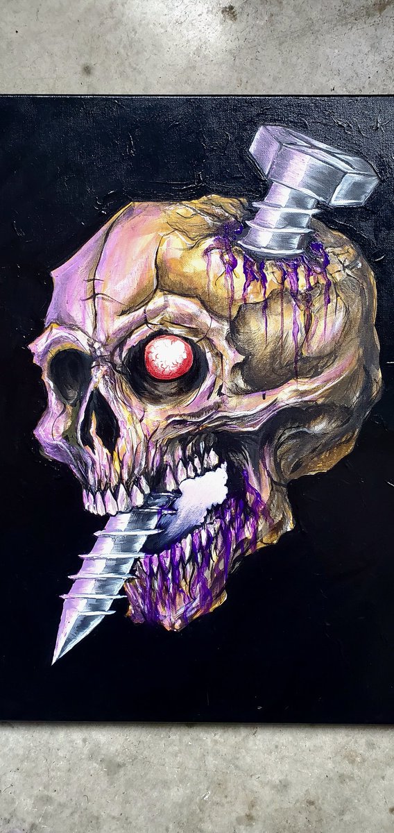 FIEND_UD's tweet photo. 'Til the casket drops

2ft x 1.5ft - Acrylic on canvas
FOR SALE https://t.co/ebOhghOMrp
