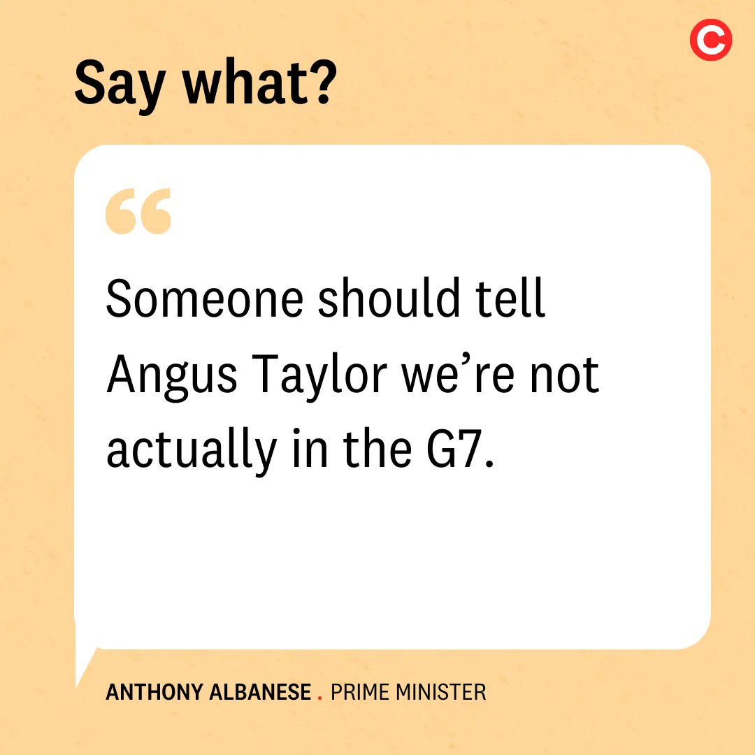 crikey_news's tweet photo. The shadow treasurer was red-faced after telling Insiders that Australia has the highest inflation in the G7. Not only is Australia not in the G7, we wouldn’t have the highest rate of inflation even if we were. Fantastic. Great move. Well done Angus.

https://t.co/vmvVbgqnY9 https://t.co/U9UyLYChqs