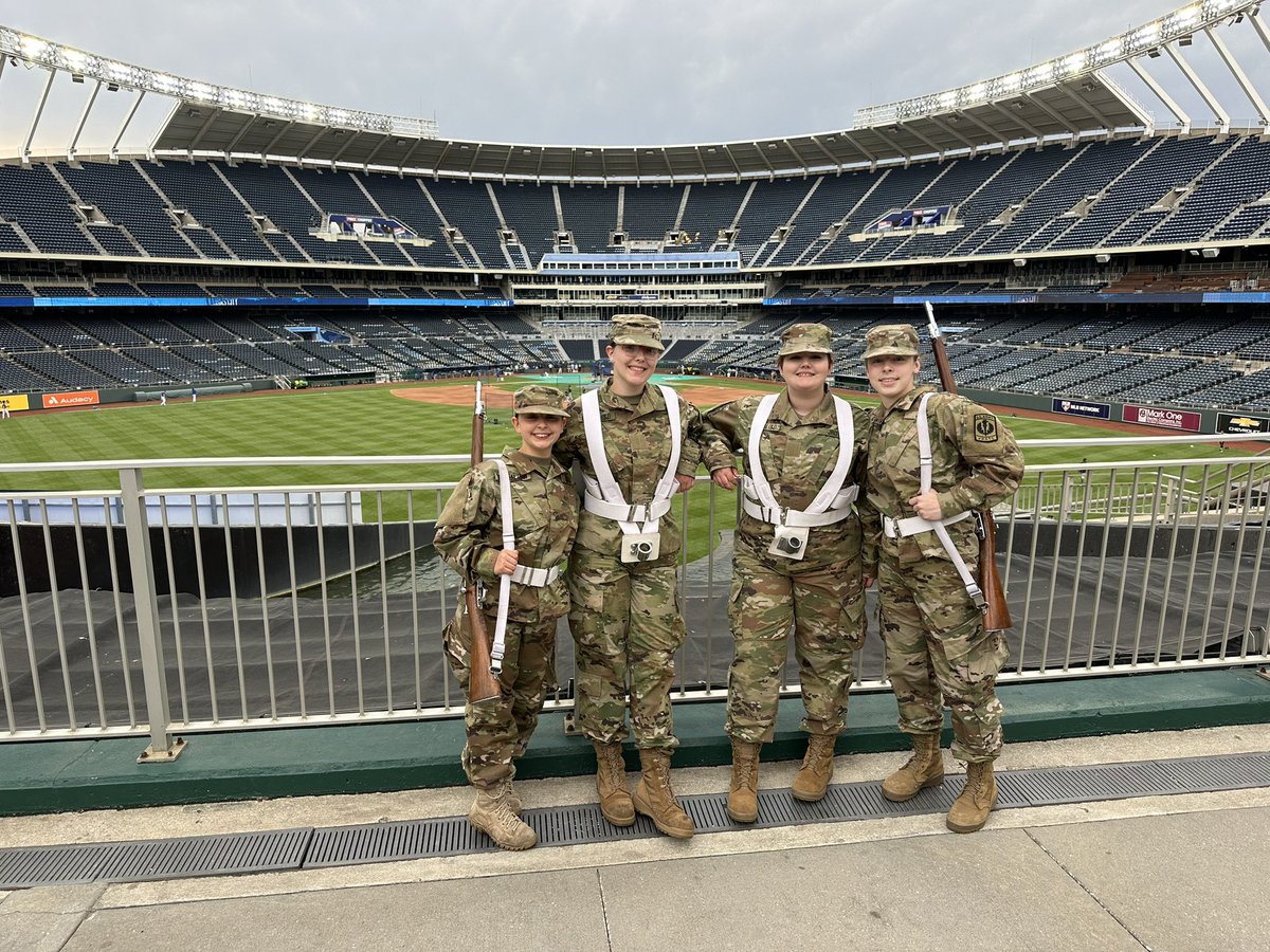 At the Royals Stadium ready to do a color guard