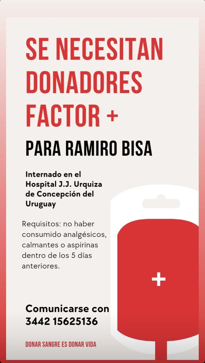 Si tienen conocides en Concepción del Uruguay que puedan colaborar 🙏 el <a href="/licen_ramiro/">ramirobisa</a> lo necesita.
