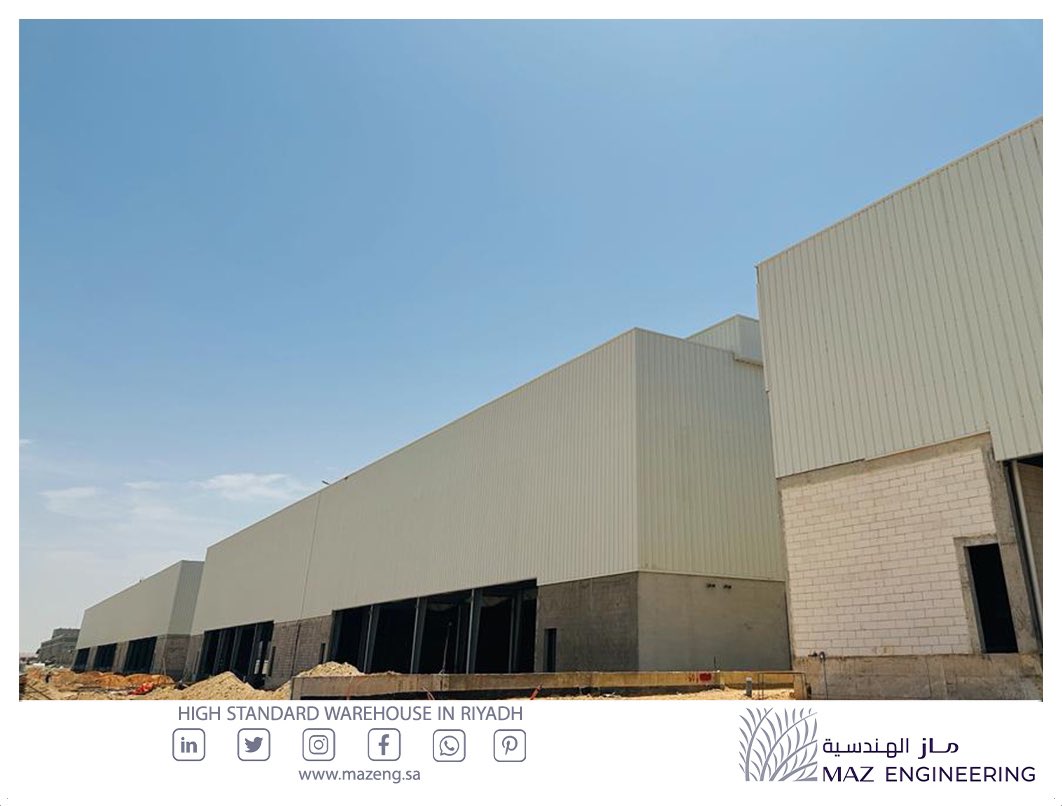 MAZEngineering's tweet photo. مستودع بتصميم بأعلى المعاير لاحد عملائنا في مدينة  البوابة الصناعية https://t.co/ARNy56vcfe