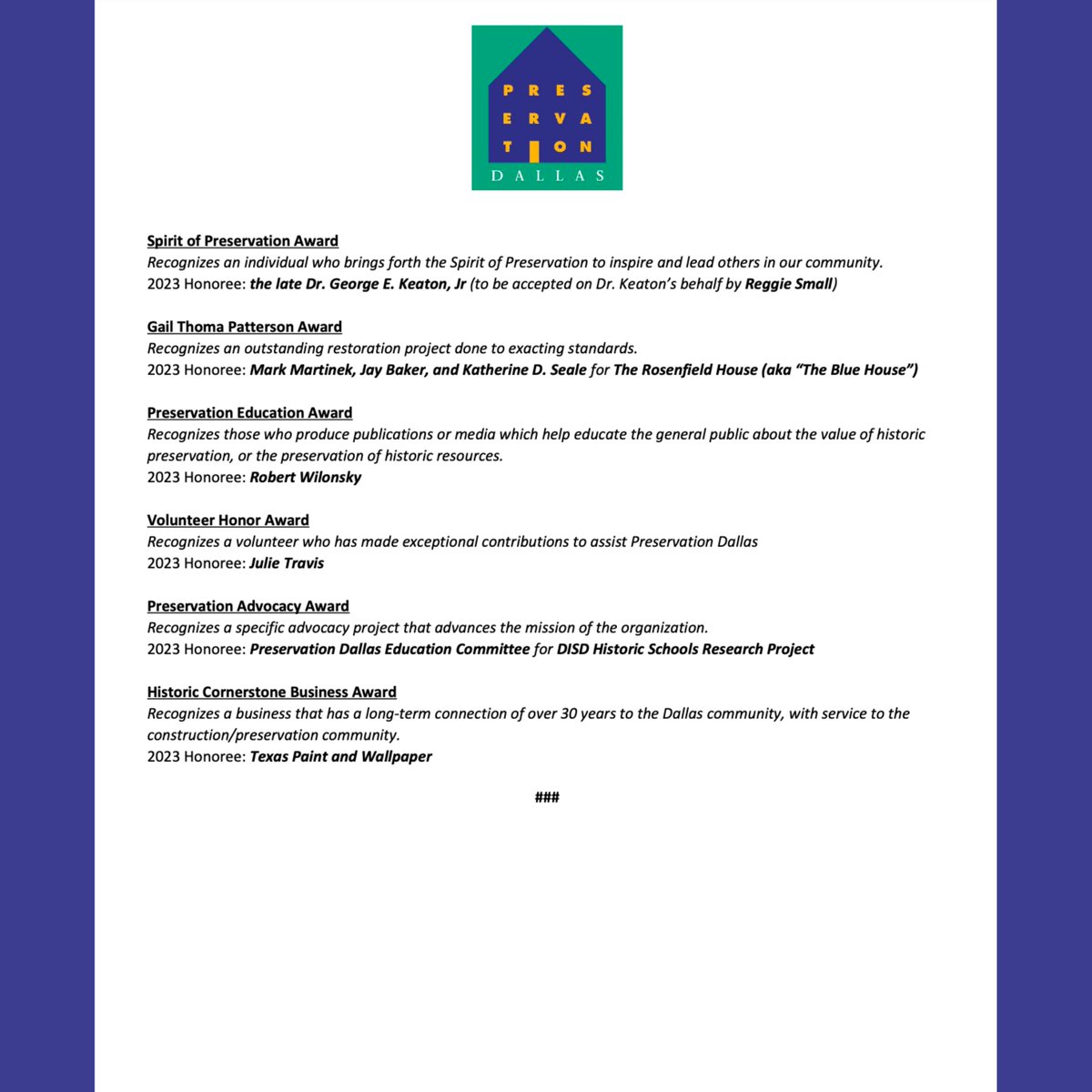 Preservation Dallas tweet media