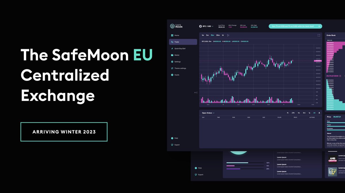 safemoon's tweet image. Right things. Right order. Right time. 

The #SAFEMOON EU Exchange. 

Arriving Winter 2023!