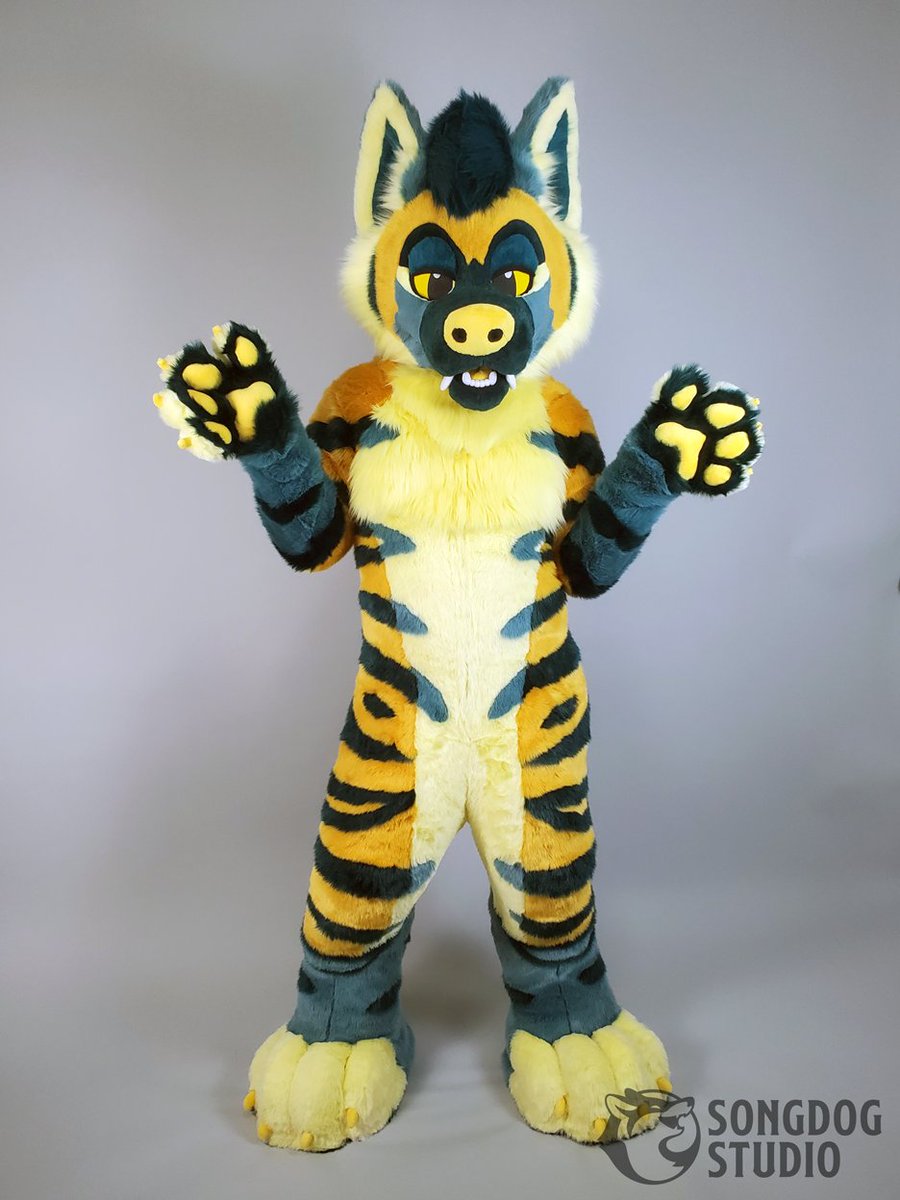 Introducing Tokoloche the striped hyena! 

He was an artistic liberty project so I fully designed and created him from scratch, the owner chose the the name from a creature of Zulu myth.

#fursuit #fursuitmaker #hyena #stripedhyena