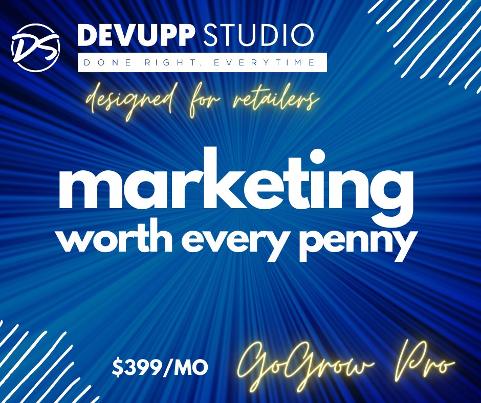 DevuppStudio's tweet image. Looking for an inexpensive way to get your retail store into the best digital marketing experience? Try GoGrow Pro today! Web | SEO | Social | Content Marketing
#seo #marketing #retailmarketing #socialmediamanagement 
devuppstudio.com